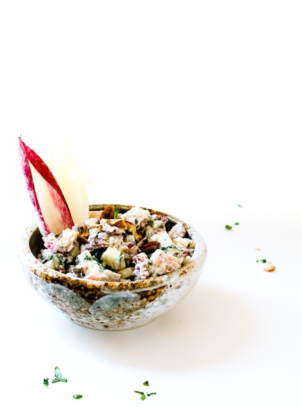 Crunchy, Creamy Fall Chicken Salad with Apples & Pecans {gluten-free}