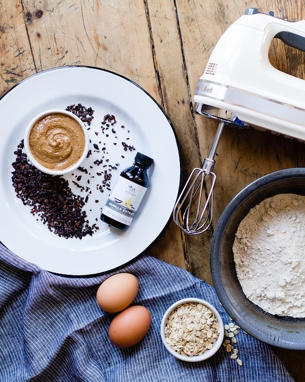 Vanilla Almond Butter Bread with Cacao Nibs {gluten-free recipe}