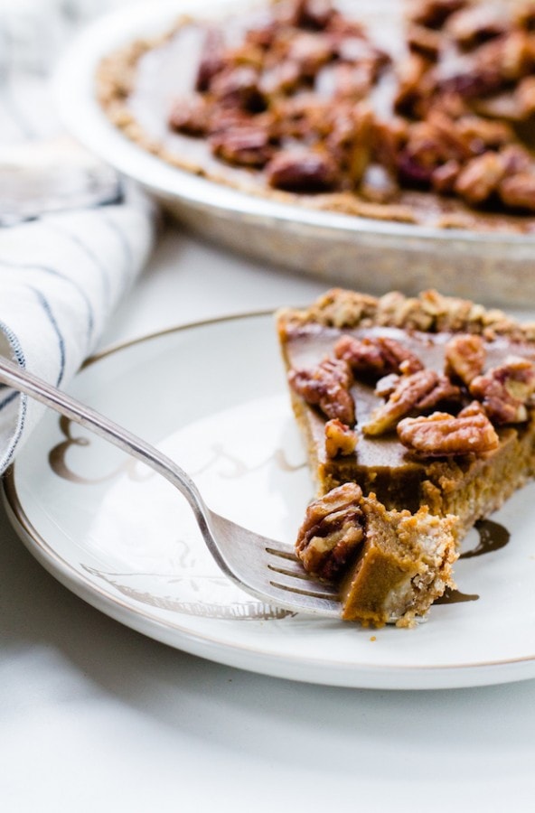 Winter Squash Pie with Candied Pecans {gluten-free, dairy-free}