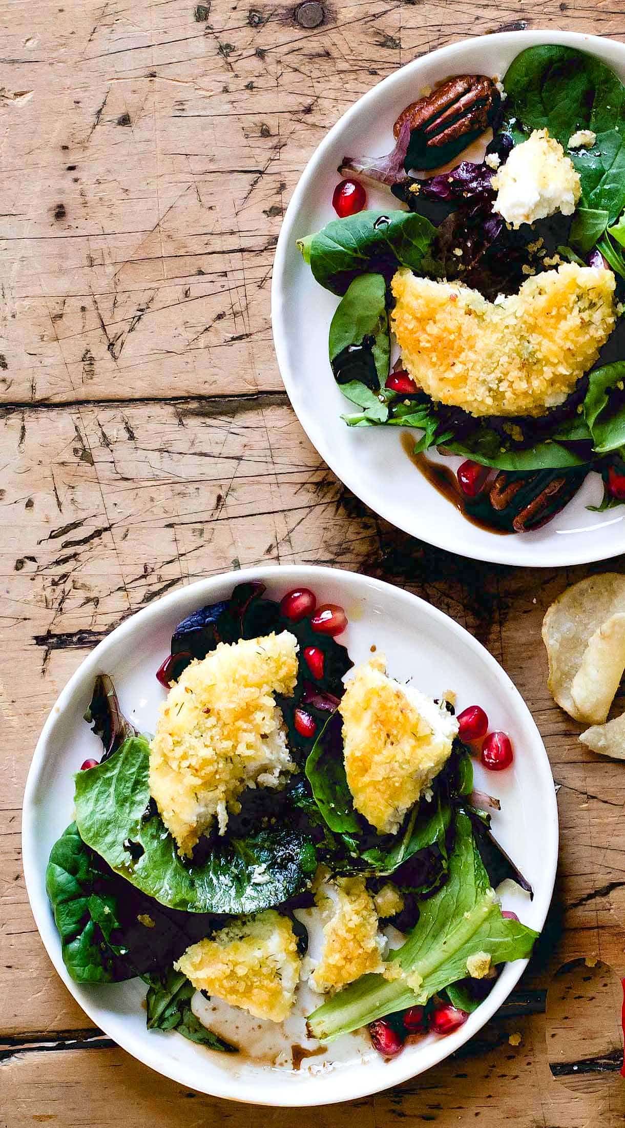 Crispy Potato Chip Crusted Goat Cheese ~ warm cheese is the best!