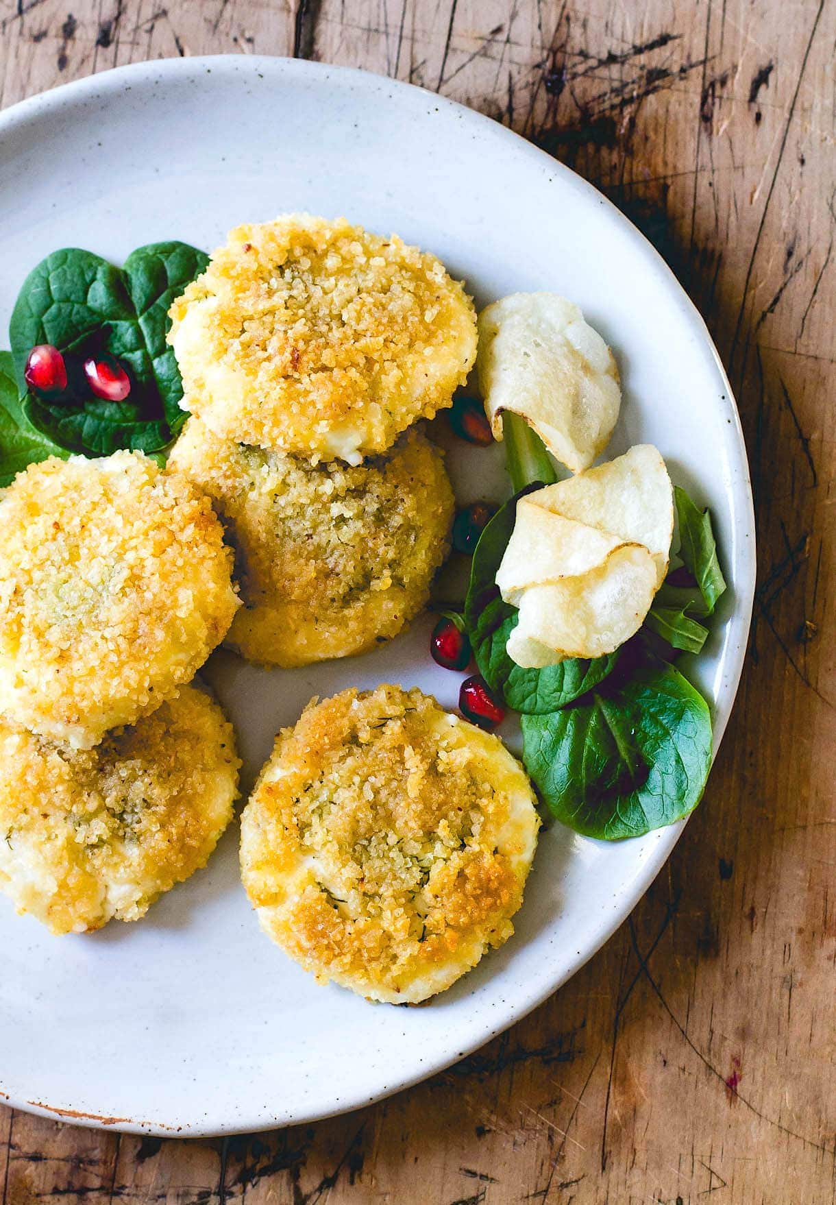 Crispy Chip Crusted Goat Cheese (baked!)