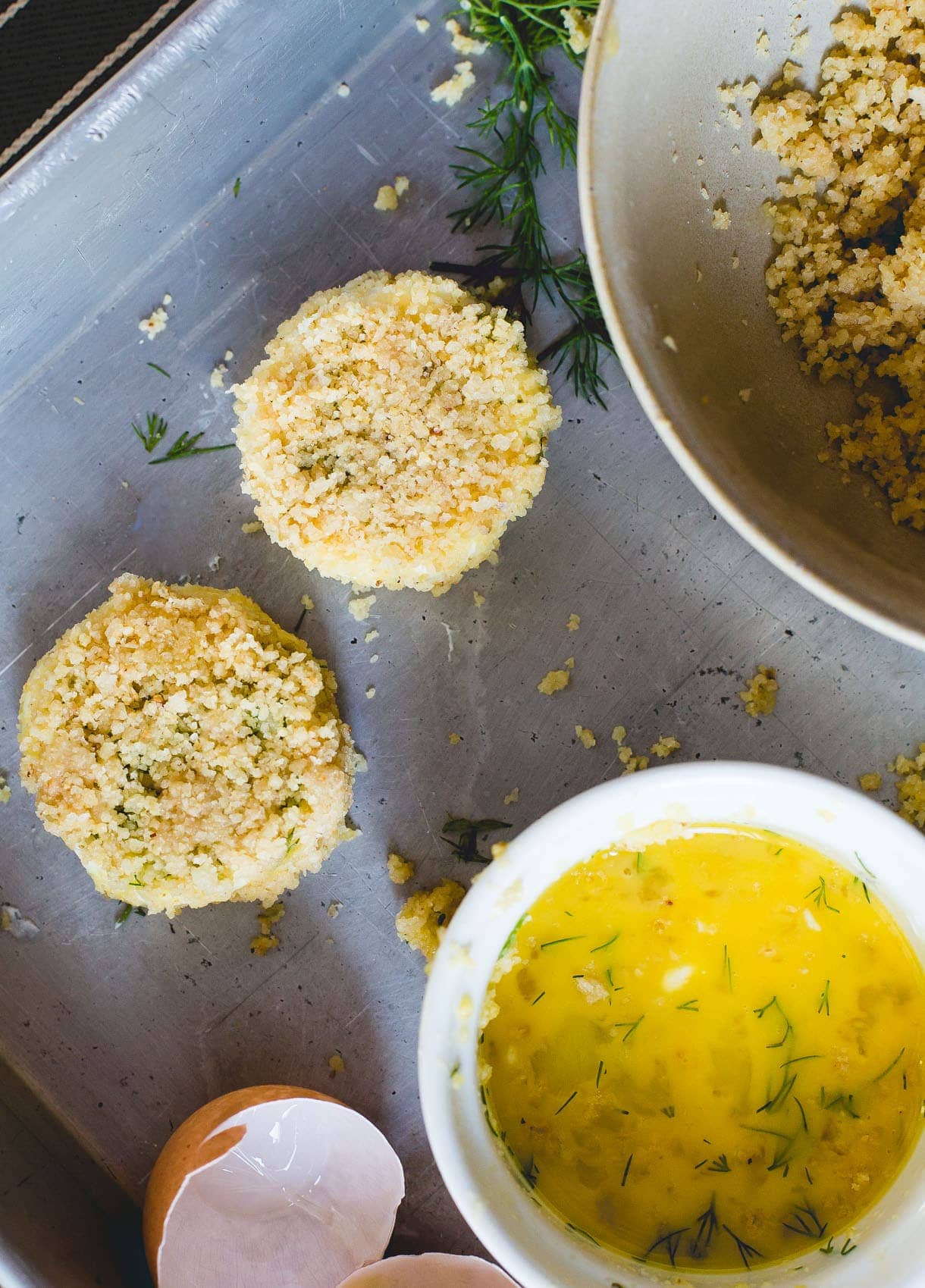 Crispy Potato Chip Crusted Goat Cheese {baked, not fried}