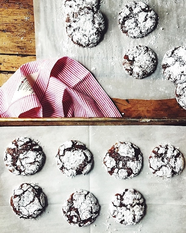 gluten-free Peppermint Chocolate Crinkles