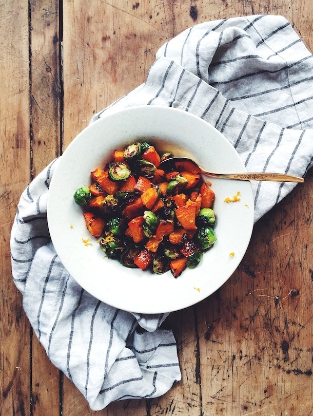 Orange Glazed Brussels Sprouts & Butternut Squash {gluten-free}