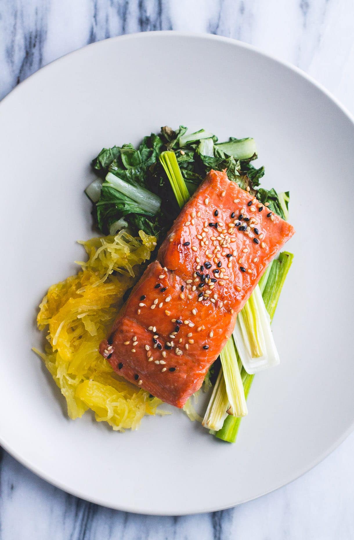 Oven Roasted Paleo Salmon Recipe with Spaghetti Squash