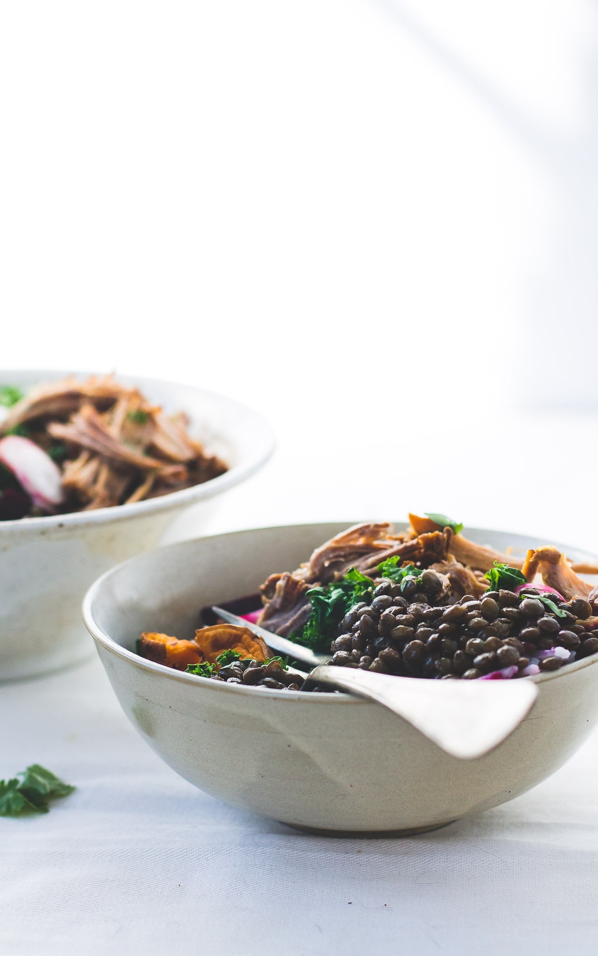Wholesome Lentil Protein Bowls with Roasted Vegetables and Pork {dairy-free, gluten-free}