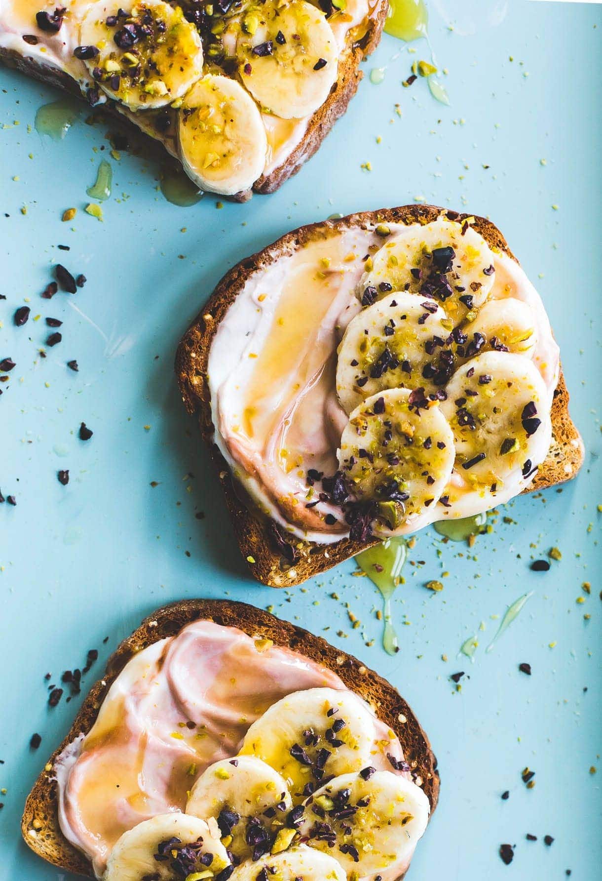 Banana Breakfast with Tart Cherry Yogurt + Cacao Nibs