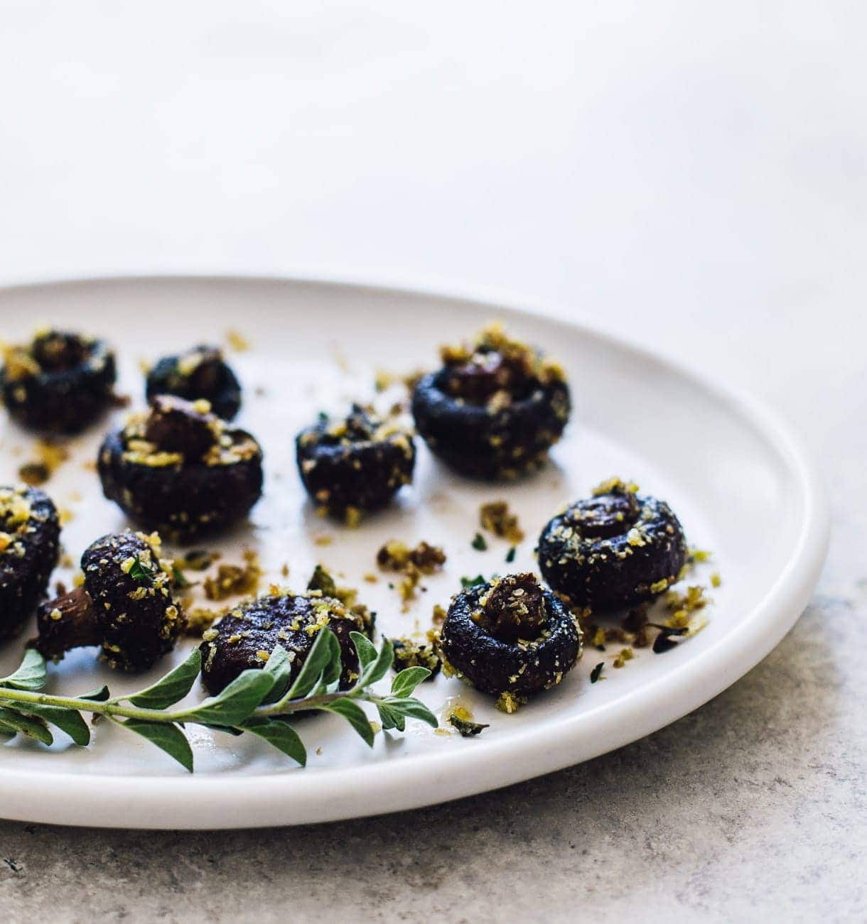 Butter Roasted Mushrooms with Crumb Coating