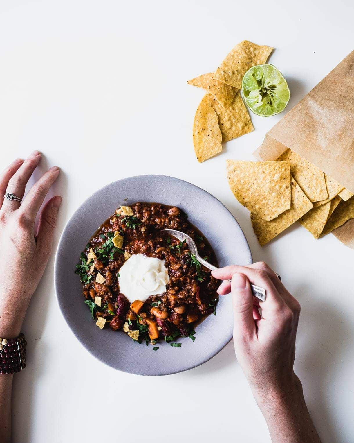 Chili with Tortilla Chips