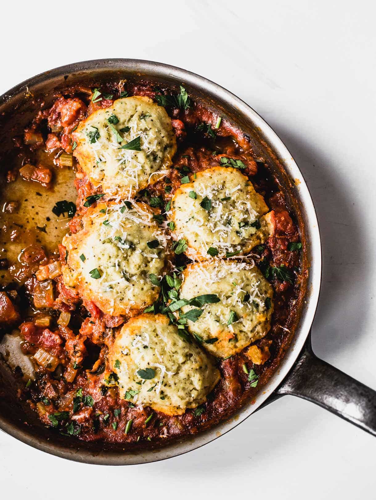Tomato Cobbler with Gluten-Free Drop Biscuits