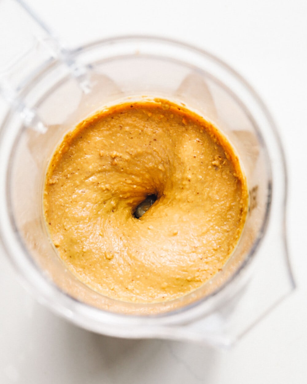homemade peanut butter in blendtec jar 