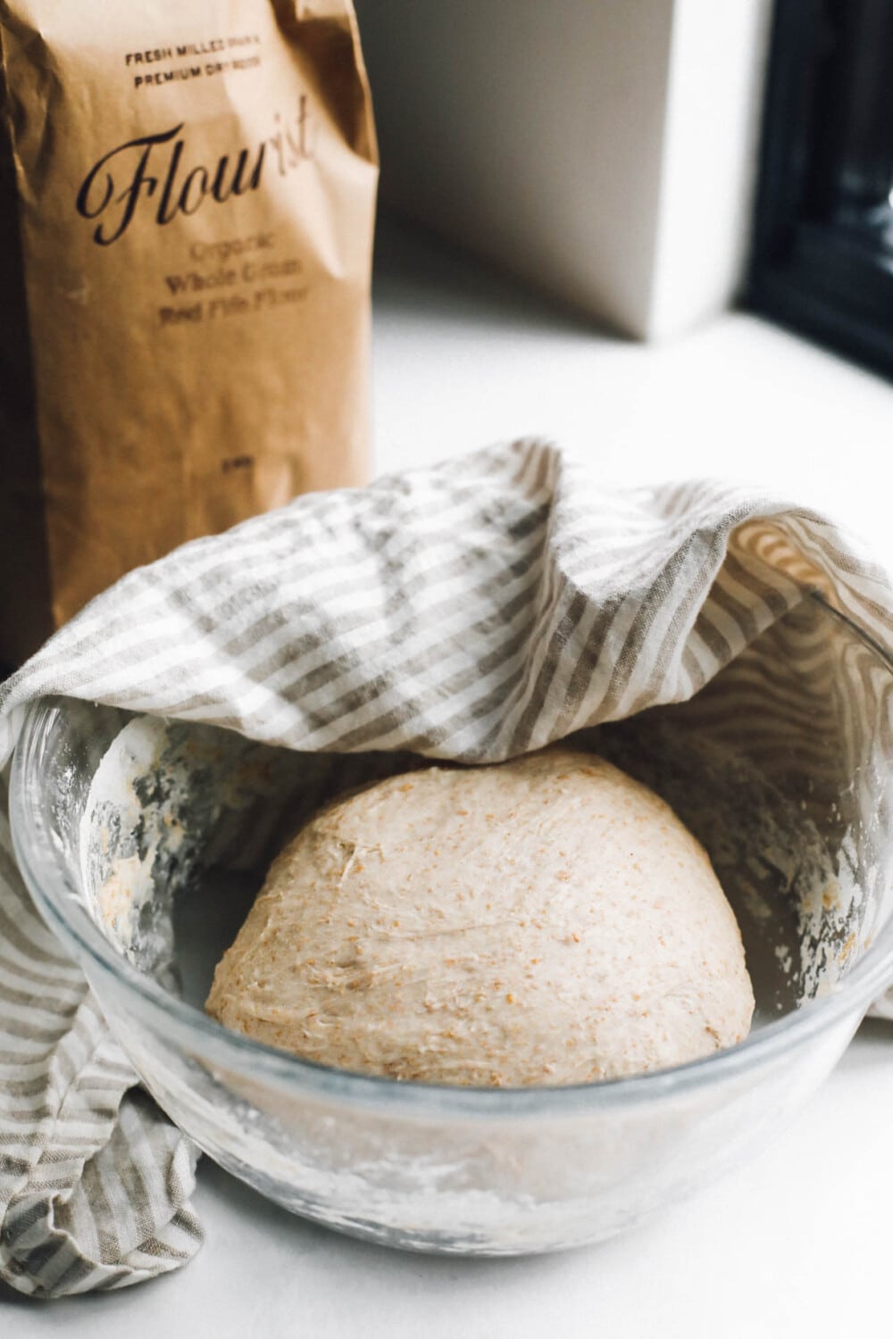 sourdough bread that is finished with stretch and folds