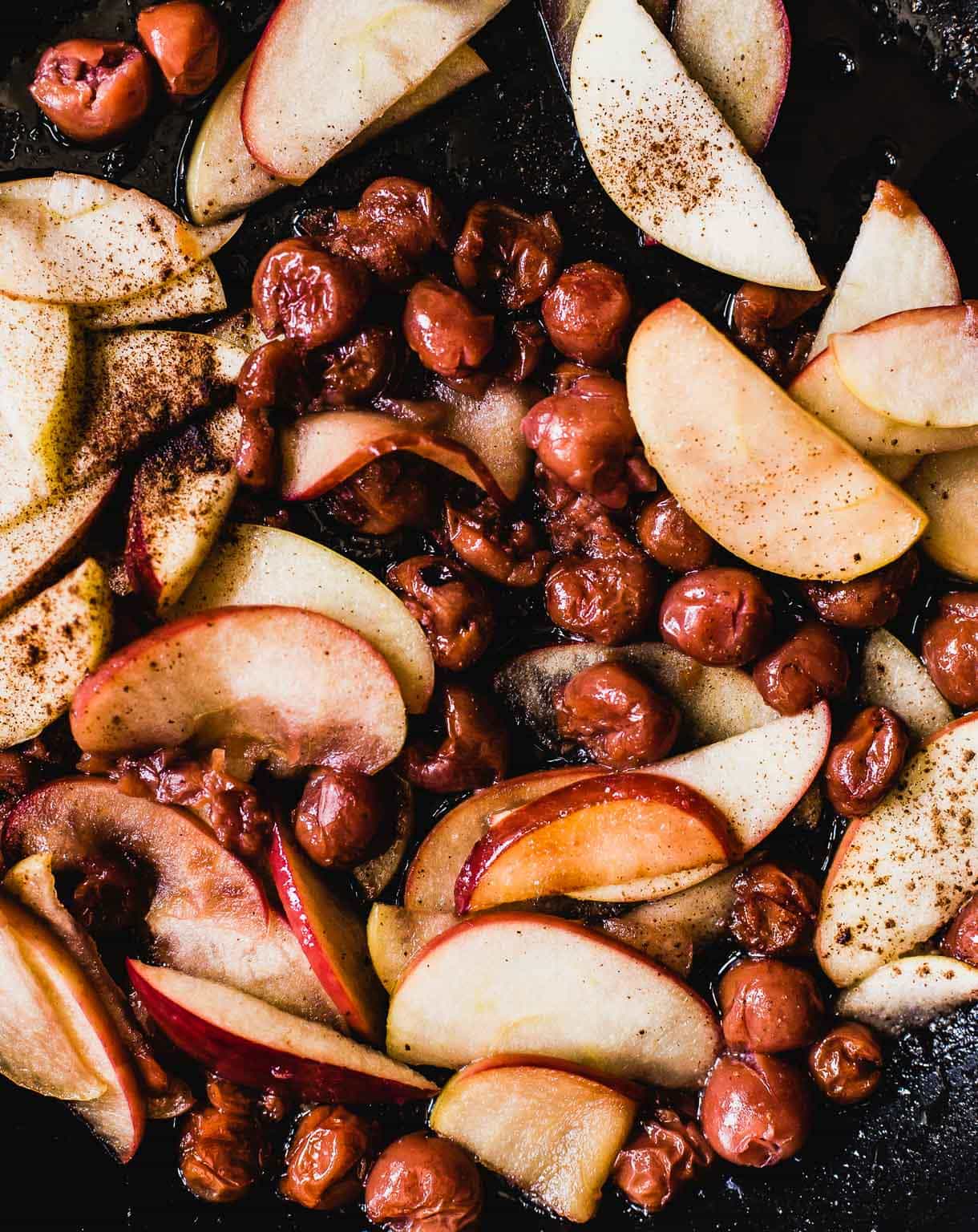 Tart Cherry Apple Oven Pancake