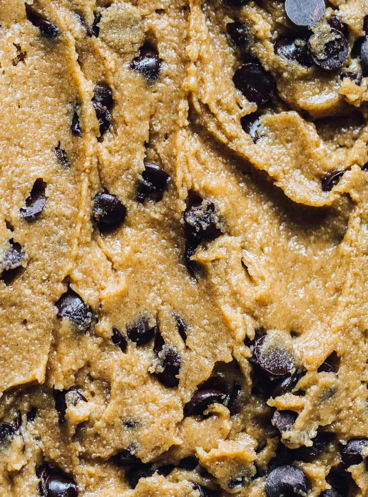 Tahini Chocolate Chip Cookie dough close-up