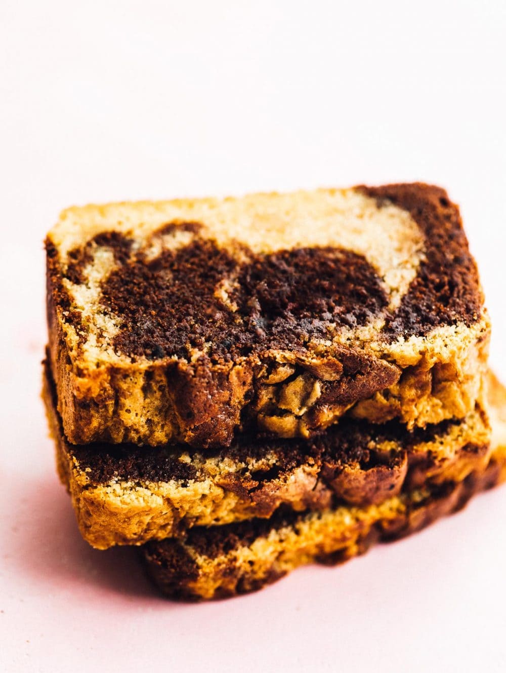 slices of marble pound cake stacked