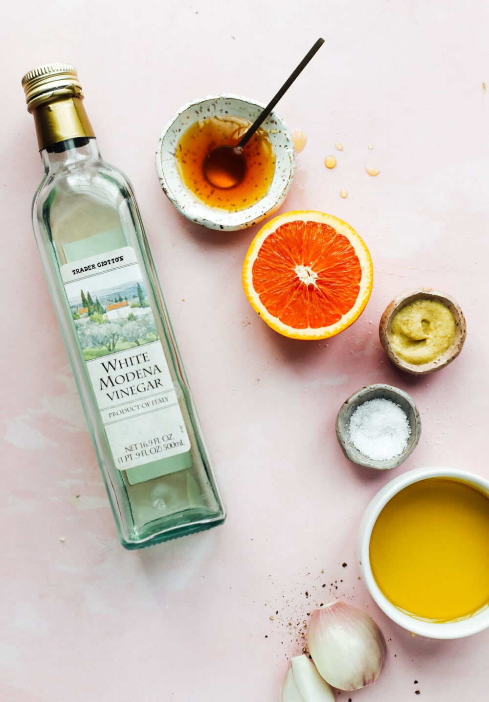 ingredients for white balsamic vinaigrette